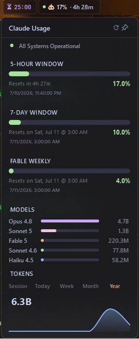 Claude Usage YASB Widget