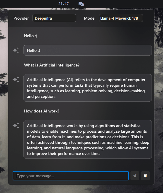 AI Chat YASB Widget